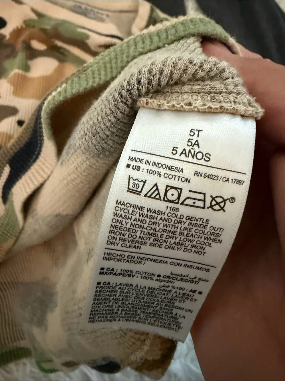 Old Navy Boys 5T Waffle Knit Long Sleeve Shirt Bundle 4 Pc Camo Neutral